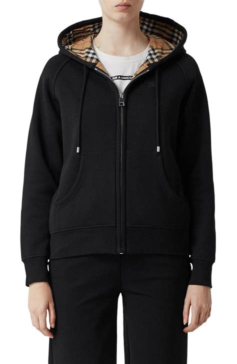 burberry hackfall hoodie|BURBERRY Women's HACKFALL Vintage Check Zip Front .